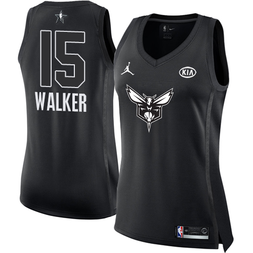 Nike Hornets #15 Kemba Walker Black Women's NBA Jordan Swingman 2018 All-Star Game Jersey